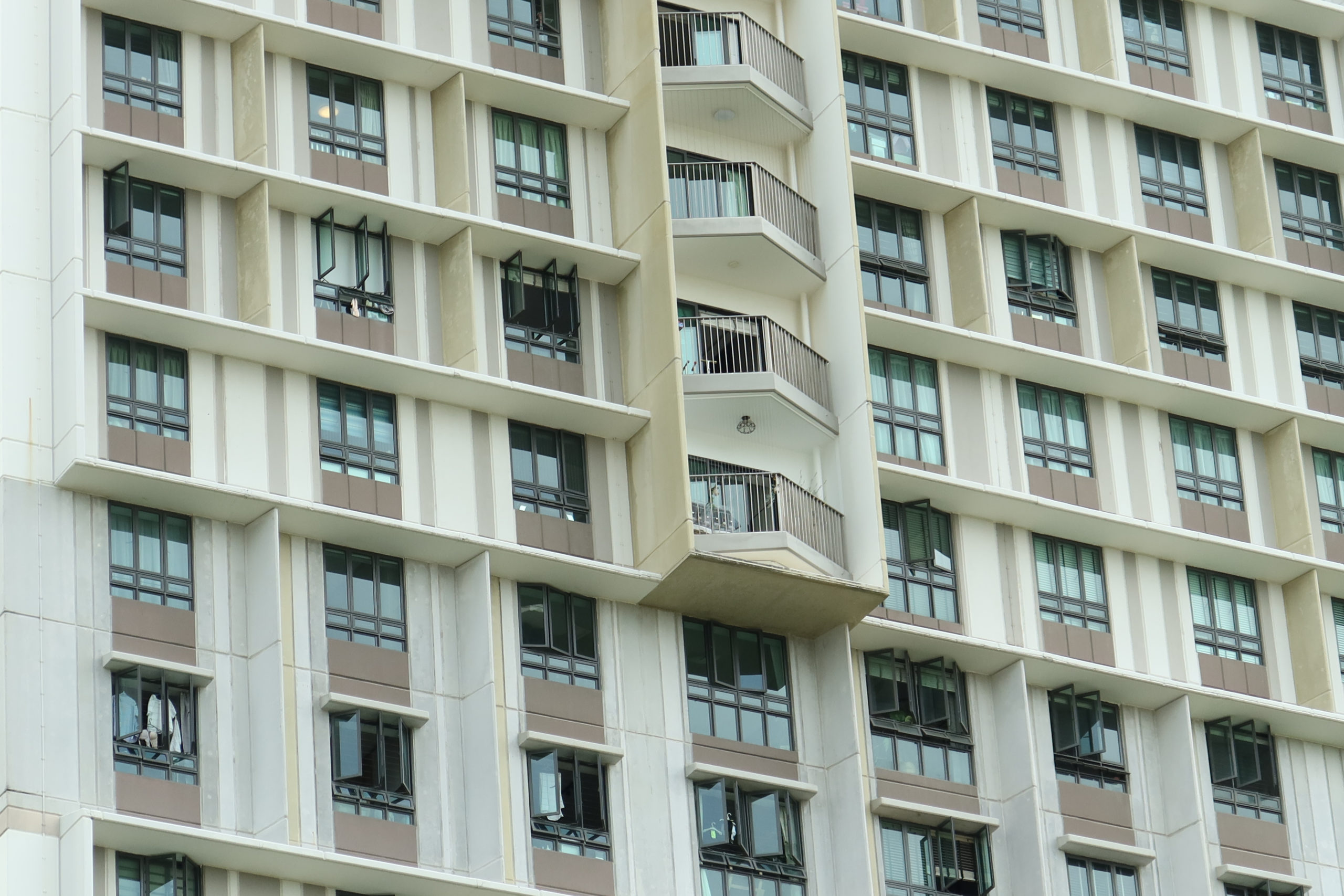 detail shot of singapore residential buildings ,